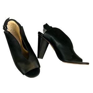 Vince Camuto black leather heels